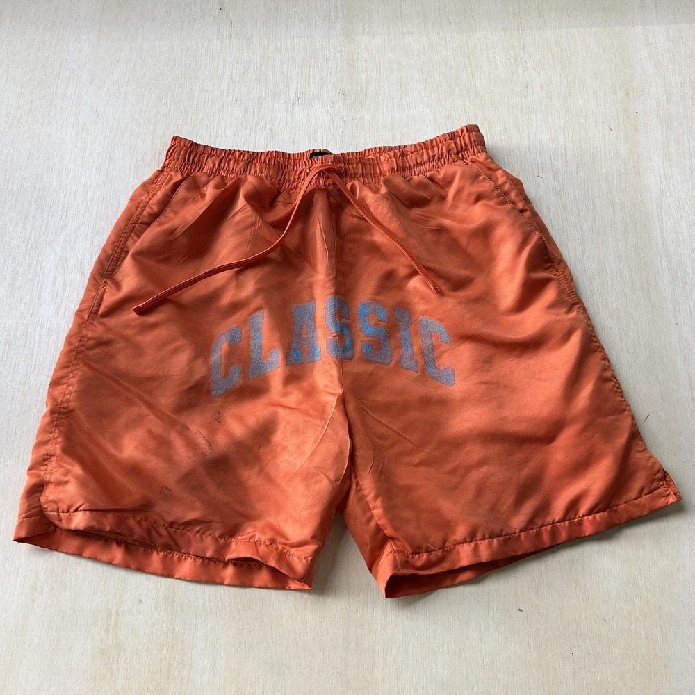 Galaxy By Harvic Swim Shorts Mens Large Orange Classic Mesh Lined Trunks